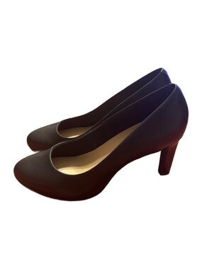 Clarks Ambyr Joy Women’s Black Leather Platform Comfort Pumps Heels Size 10 W